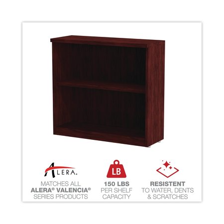 Alera Valencia Bookcase, 2Shelf, 29.5", Mahogany ALEVA633032MY